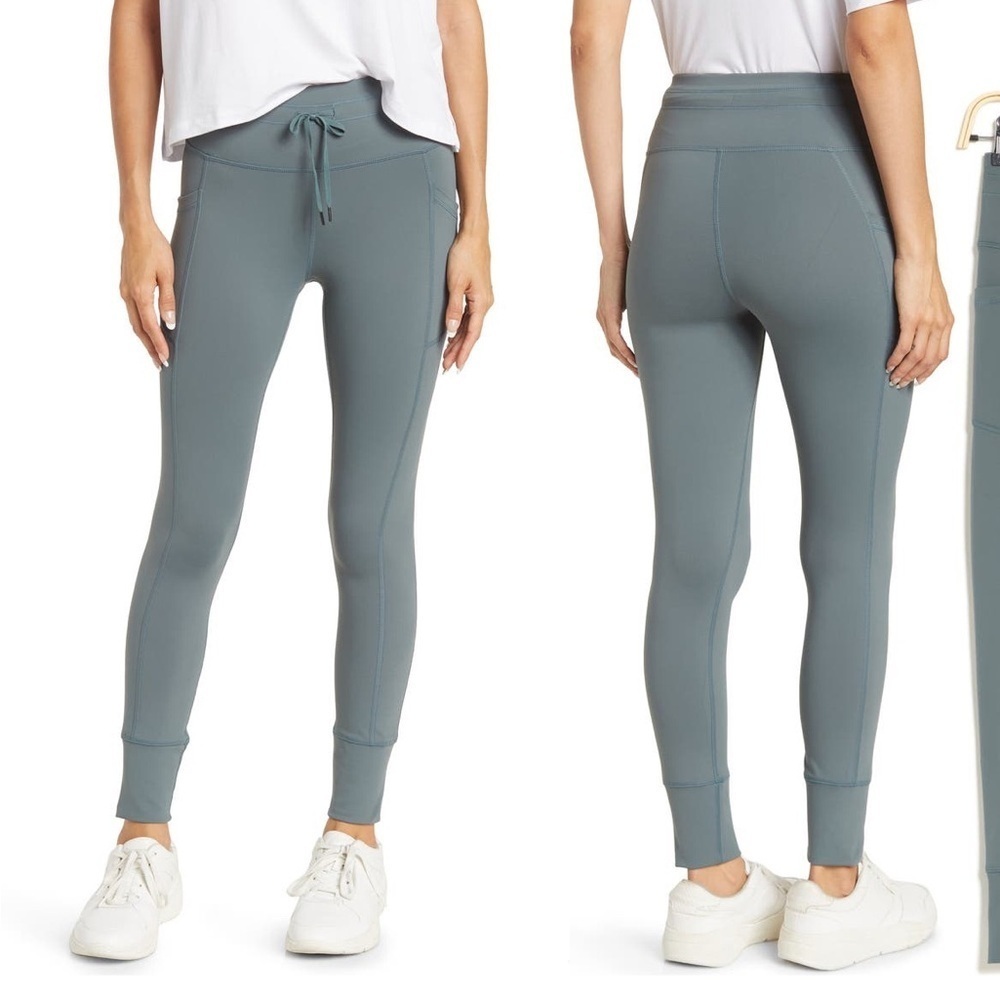 90 Degree by Reflex Nordstrom Wonderlink cuffed Ankle Leggings Small sage XS 2